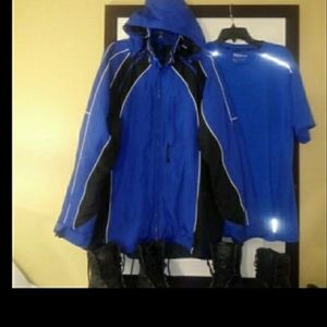 Reebok Neon Athletic Top Lg + Retro Colorblock Jacket XLg